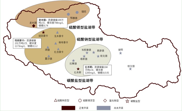 西藏盐湖资源分布图